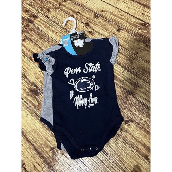NWT Gen 2 Penn State Nittany Lions 2pc Creeper Set 3-6m Girls - Picture 1 of 7